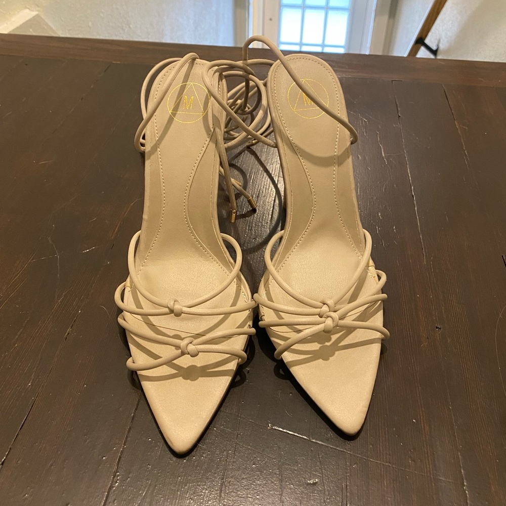 Pointy Toe Lace Up Heels